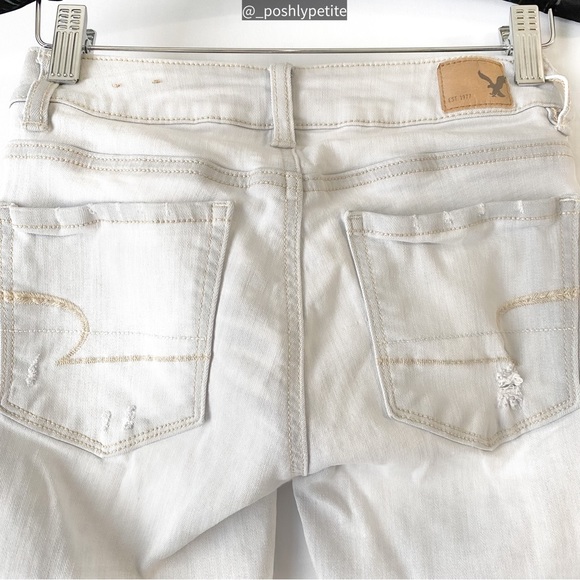 American Eagle grey super stretch low rise distressed jegging - Picture 8 of 16